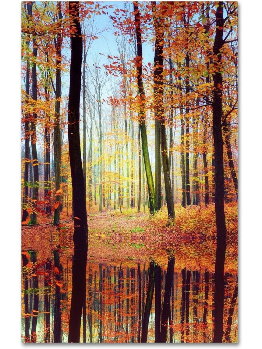 Fall Landscape Wall Art, 16x24 Inch Mirror Decor, Autumn Home Accent